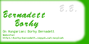 bernadett borhy business card